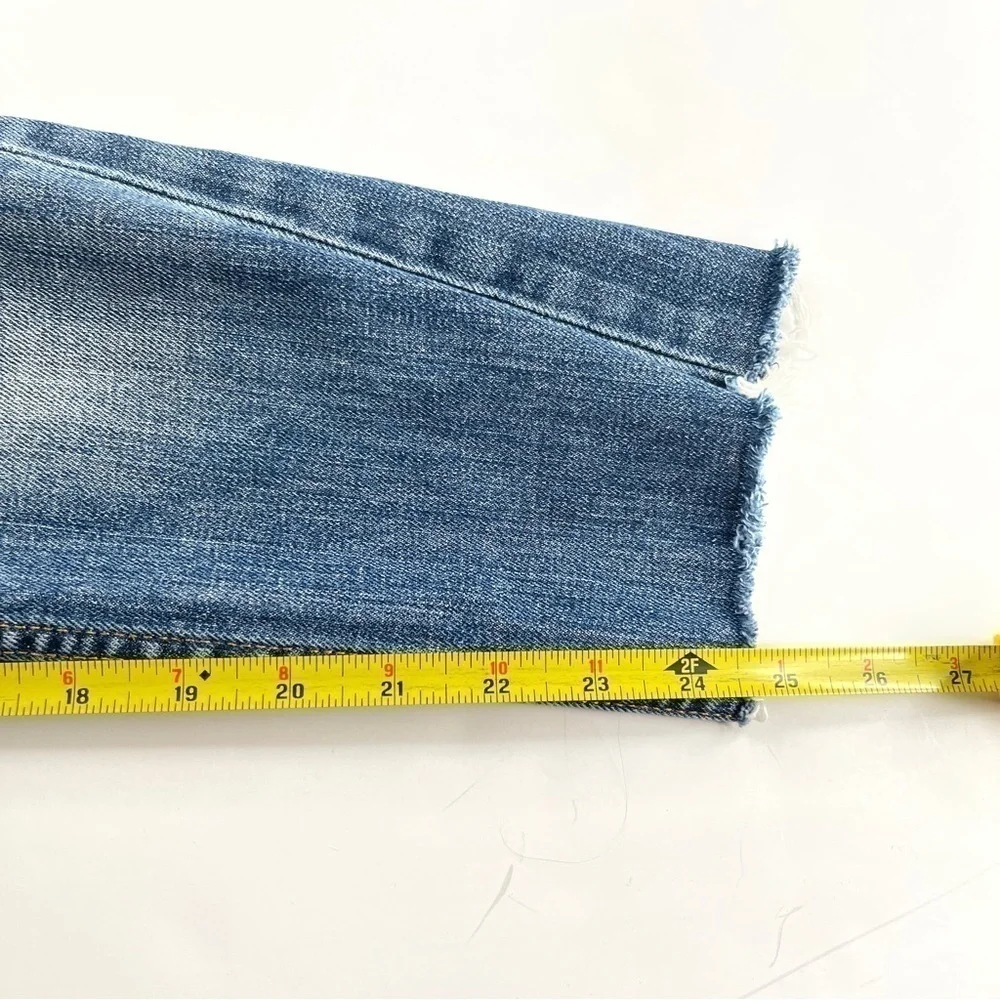 Acne Studios Kex Jeans Le Blue Cropped Raw Hem Size 27